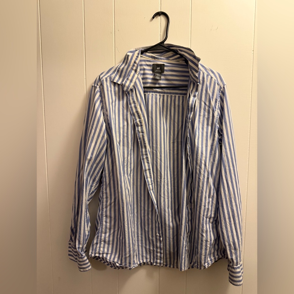 H&M light blue stripes